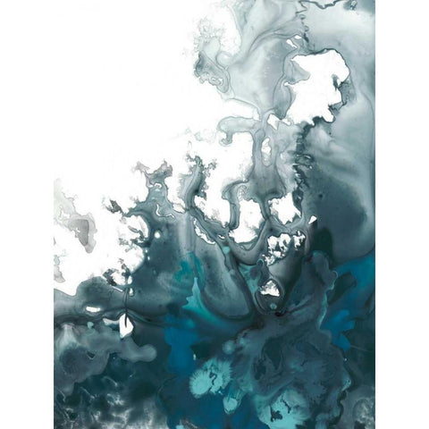 Indigo Tempest I Black Modern Wood Framed Art Print with Double Matting by Vess, June Erica