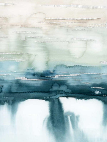 Organic Cascade II Black Ornate Wood Framed Art Print with Double Matting by Popp, Grace