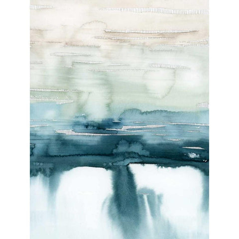 Organic Cascade II Black Modern Wood Framed Art Print with Double Matting by Popp, Grace