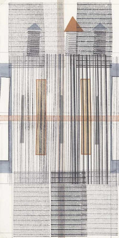 Pinnacle I White Modern Wood Framed Art Print with Double Matting by Galapon, Nikki