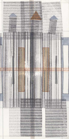 Pinnacle III White Modern Wood Framed Art Print with Double Matting by Galapon, Nikki