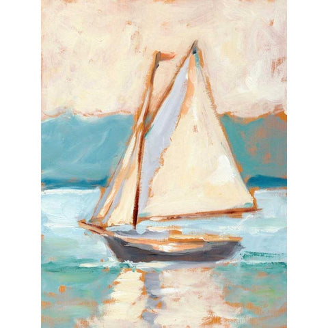 Contemporary Yacht I White Modern Wood Framed Art Print by Harper, Ethan