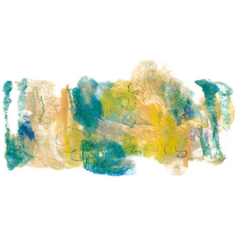 Teal and Scribbles I White Modern Wood Framed Art Print by Combs, Joyce