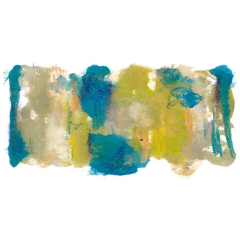 Teal and Scribbles II Black Modern Wood Framed Art Print with Double Matting by Combs, Joyce