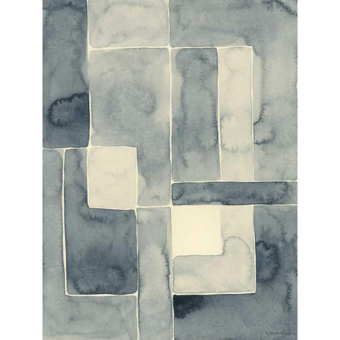 Blockade I Black Modern Wood Framed Art Print with Double Matting by Lam, Vanna