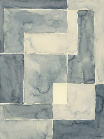 Blockade II White Modern Wood Framed Art Print with Double Matting by Lam, Vanna