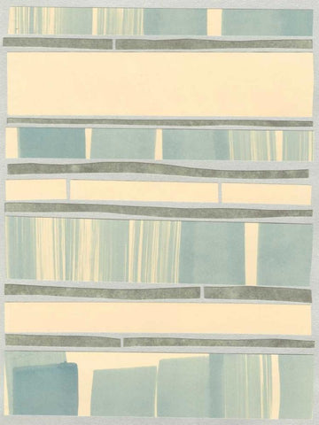 Ocean Inlay I White Modern Wood Framed Art Print with Double Matting by Stramel, Renee W.