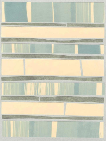 Ocean Inlay II White Modern Wood Framed Art Print with Double Matting by Stramel, Renee W.