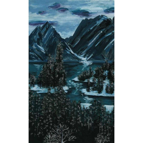 Mountainscape II White Modern Wood Framed Art Print by Wang, Melissa