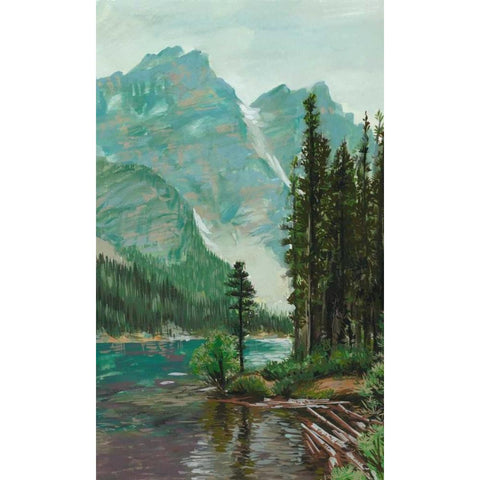 Mountainscape III Black Modern Wood Framed Art Print with Double Matting by Wang, Melissa