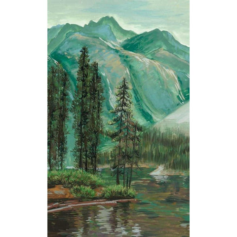 Mountainscape IV Black Modern Wood Framed Art Print with Double Matting by Wang, Melissa