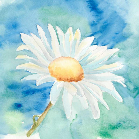 Daisy Sunshine II Black Modern Wood Framed Art Print by Moore, Regina