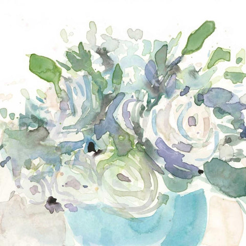 Spring Arrangement II White Modern Wood Framed Art Print with Double Matting by Dixon, Samuel