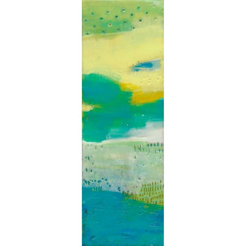 Teal Dot Panels I White Modern Wood Framed Art Print by Jachimiec, Sue