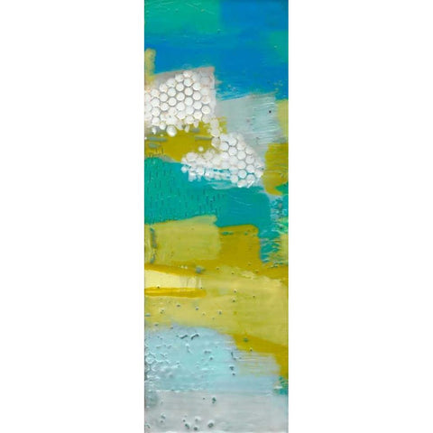Teal Dot Panels II White Modern Wood Framed Art Print by Jachimiec, Sue