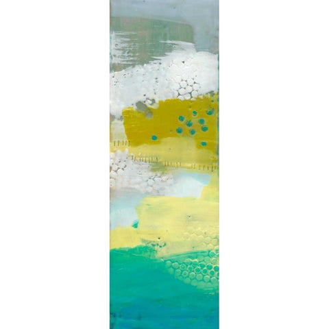 Teal Dot Panels III Black Modern Wood Framed Art Print with Double Matting by Jachimiec, Sue