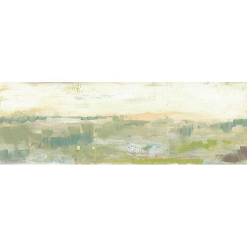 Greenery Horizon Line II White Modern Wood Framed Art Print by Goldberger, Jennifer