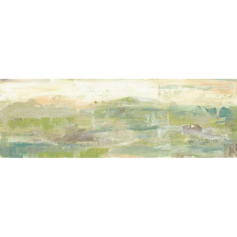 Greenery Horizon Line III White Modern Wood Framed Art Print by Goldberger, Jennifer