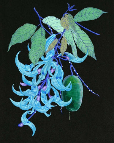 Jade Vine II Black Ornate Wood Framed Art Print with Double Matting by Wang, Melissa