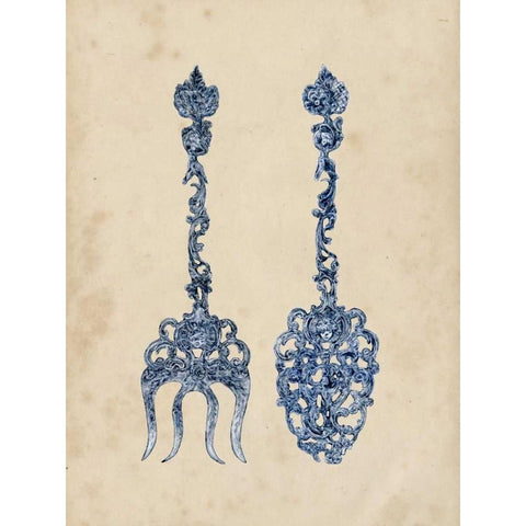 Antique Utensils I Gold Ornate Wood Framed Art Print with Double Matting by Wang, Melissa