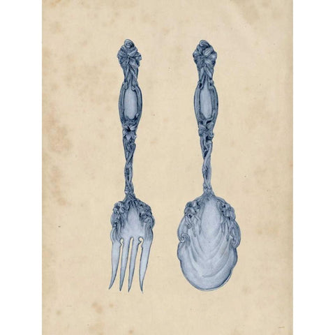 Antique Utensils II Gold Ornate Wood Framed Art Print with Double Matting by Wang, Melissa