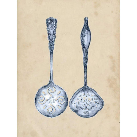 Antique Utensils IV White Modern Wood Framed Art Print by Wang, Melissa