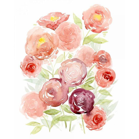 Rosen Garden I White Modern Wood Framed Art Print by Popp, Grace