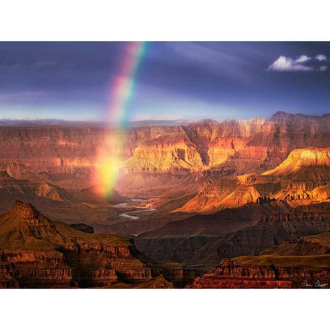 Canyon View IV Black Modern Wood Framed Art Print with Double Matting by Drost, David