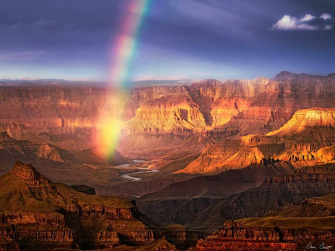 Canyon View IV White Modern Wood Framed Art Print with Double Matting by Drost, David