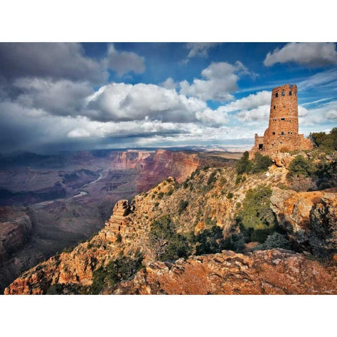 Canyon View VII White Modern Wood Framed Art Print by Drost, David