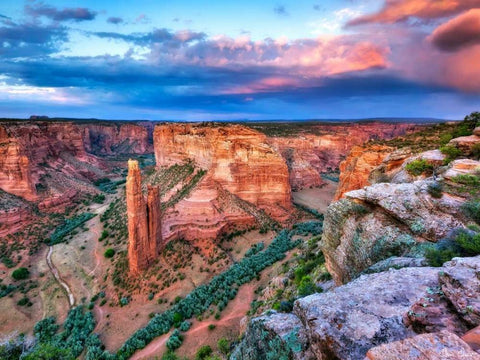 Canyon View VIII White Modern Wood Framed Art Print with Double Matting by Drost, David