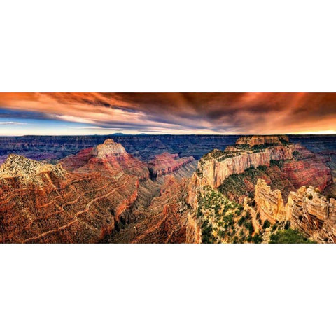 Canyon View XII Gold Ornate Wood Framed Art Print with Double Matting by Drost, David