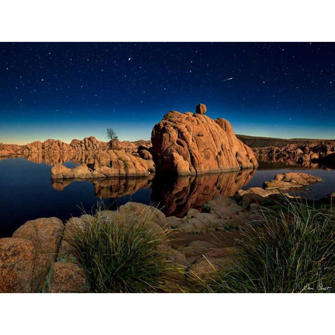 Lake Canyon View I Gold Ornate Wood Framed Art Print with Double Matting by Drost, David