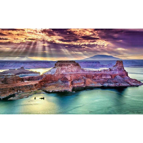 Lake Canyon View II White Modern Wood Framed Art Print by Drost, David