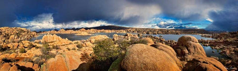 Lake Canyon View IV White Modern Wood Framed Art Print with Double Matting by Drost, David