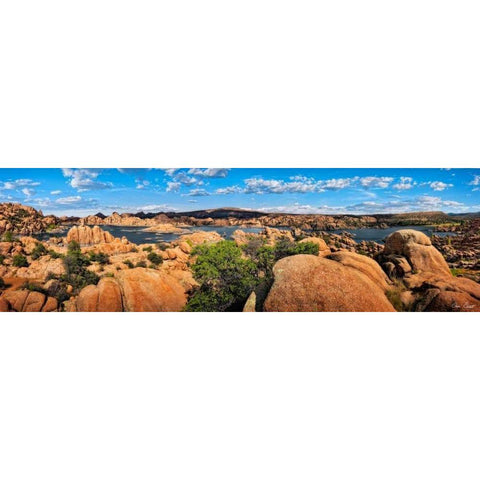 Lake Canyon View V Black Modern Wood Framed Art Print with Double Matting by Drost, David