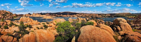 Lake Canyon View V Black Ornate Wood Framed Art Print with Double Matting by Drost, David