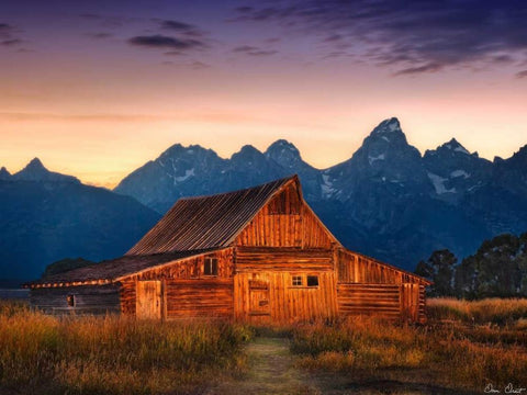 Sunset in the Desert III White Modern Wood Framed Art Print with Double Matting by Drost, David