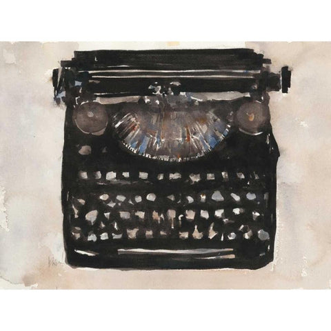 Typing I Black Modern Wood Framed Art Print by Dixon, Samuel