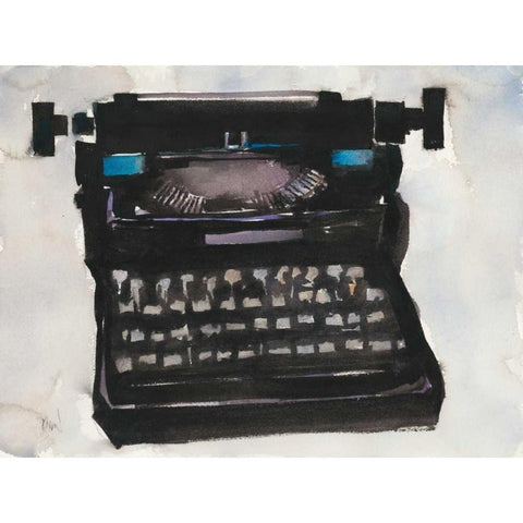 Typing II White Modern Wood Framed Art Print by Dixon, Samuel