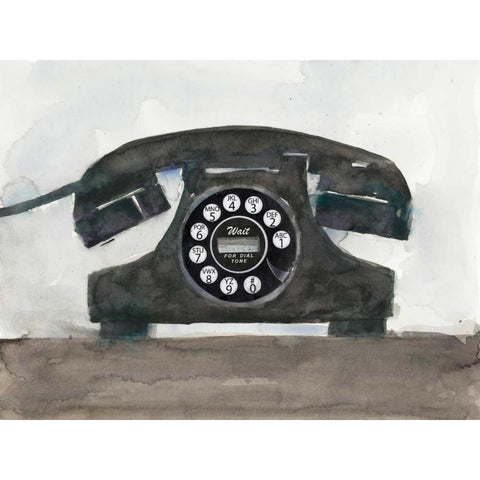 Phoning II Black Modern Wood Framed Art Print by Dixon, Samuel