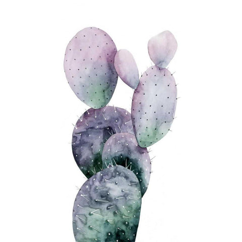 Purple Cactus I White Modern Wood Framed Art Print by Popp, Grace