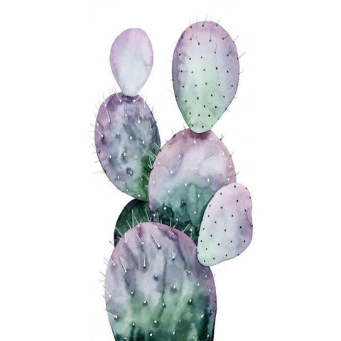 Purple Cactus II White Modern Wood Framed Art Print by Popp, Grace