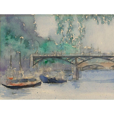 Custom Venice Watercolors V Gold Ornate Wood Framed Art Print with Double Matting by Dixon, Samuel