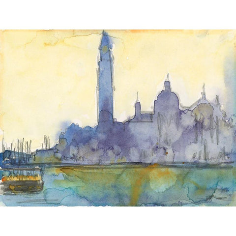 Custom Venice Watercolors VI Black Modern Wood Framed Art Print by Dixon, Samuel