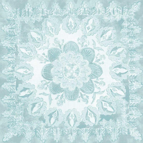 Spa Batik Rosette I White Modern Wood Framed Art Print with Double Matting by Zarris, Chariklia