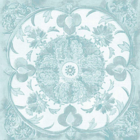 Spa Batik Rosette IV White Modern Wood Framed Art Print with Double Matting by Zarris, Chariklia