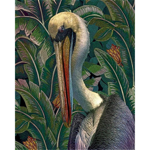 Primal Pelicana Gold Ornate Wood Framed Art Print with Double Matting by Hunziker, Steve