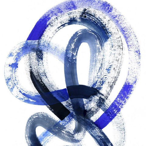 Blue Kinesis IV White Modern Wood Framed Art Print by Popp, Grace