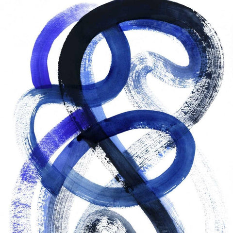 Blue Kinesis VI Black Modern Wood Framed Art Print with Double Matting by Popp, Grace